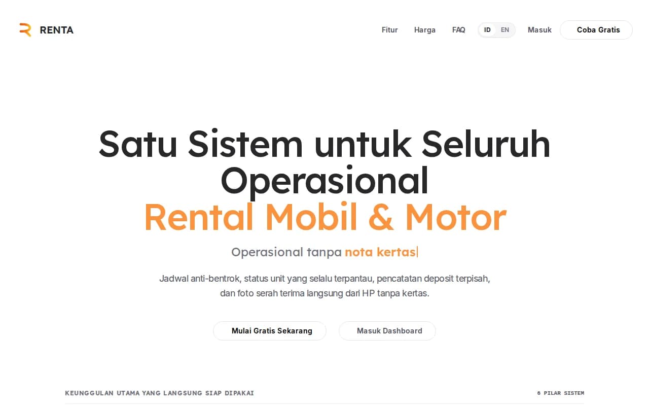 RENTA — Rental Fleet Management Platform